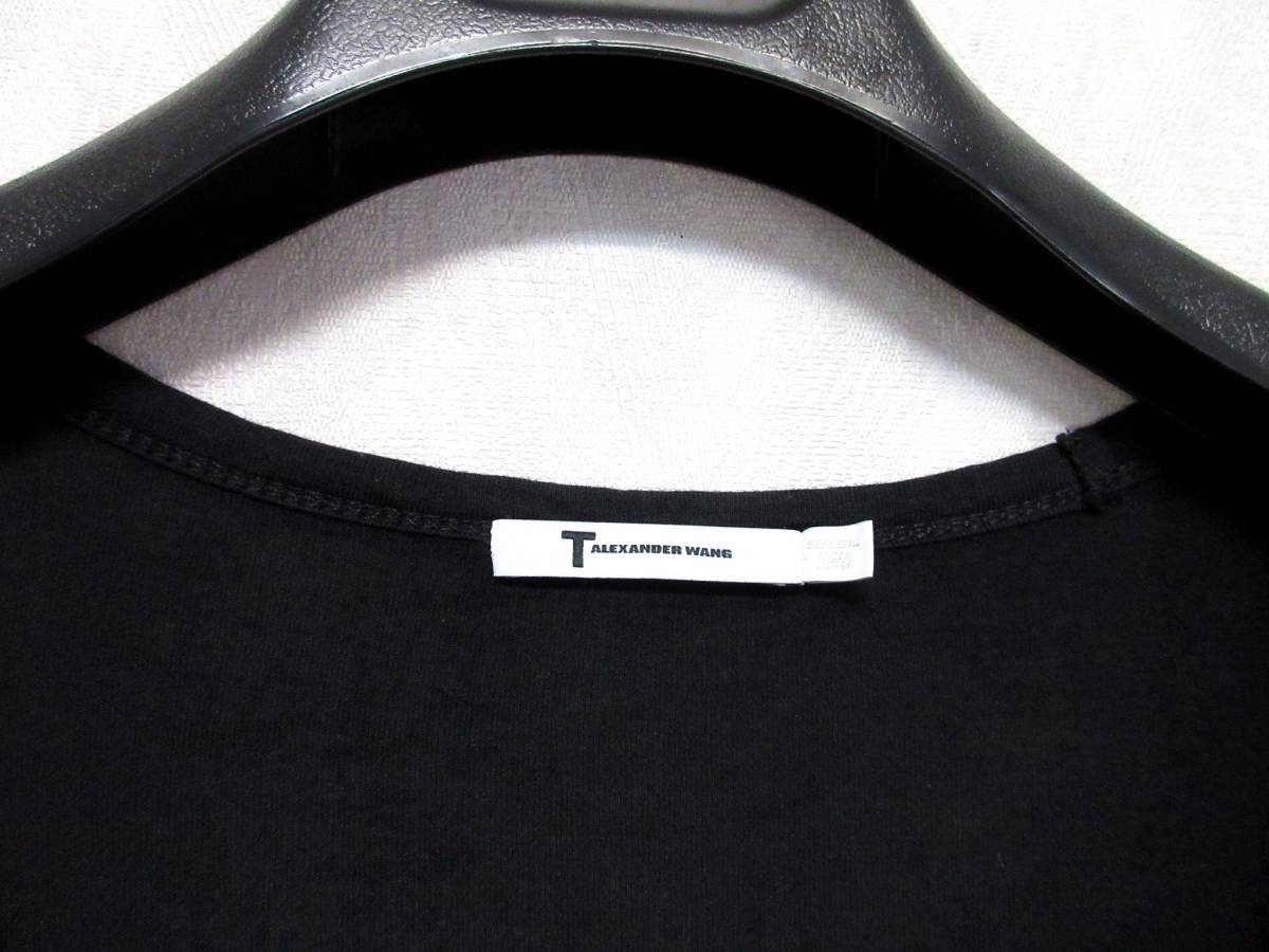 アレキサンダーワン T by ALEXANDER WANG 胸ポケット 半袖 カットソー 黒 ブラック XS yg907_画像5