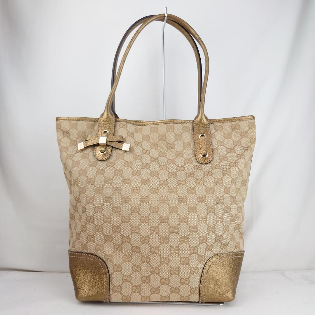 お値打ち価格で GUCCI グッチ GGキャンバス ハンドバッグ ベージュ