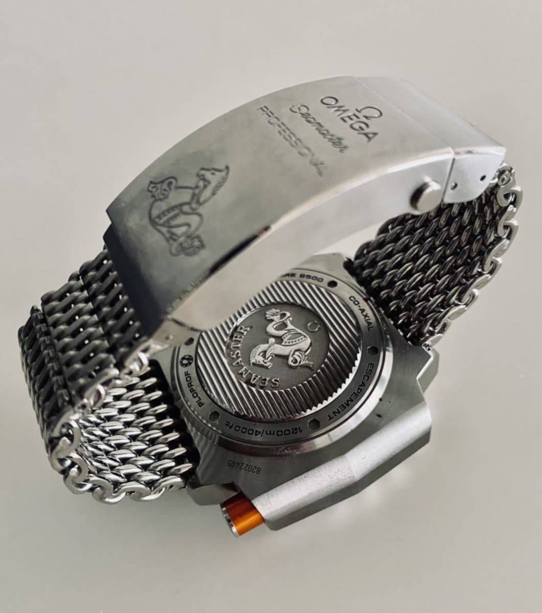 美品　送料無料　OMEGA オメガ　シーマスター　プロプロフ　1200m 自動巻き メンズ ホワイト　腕時計　オレンジゴムベルト付き_画像3