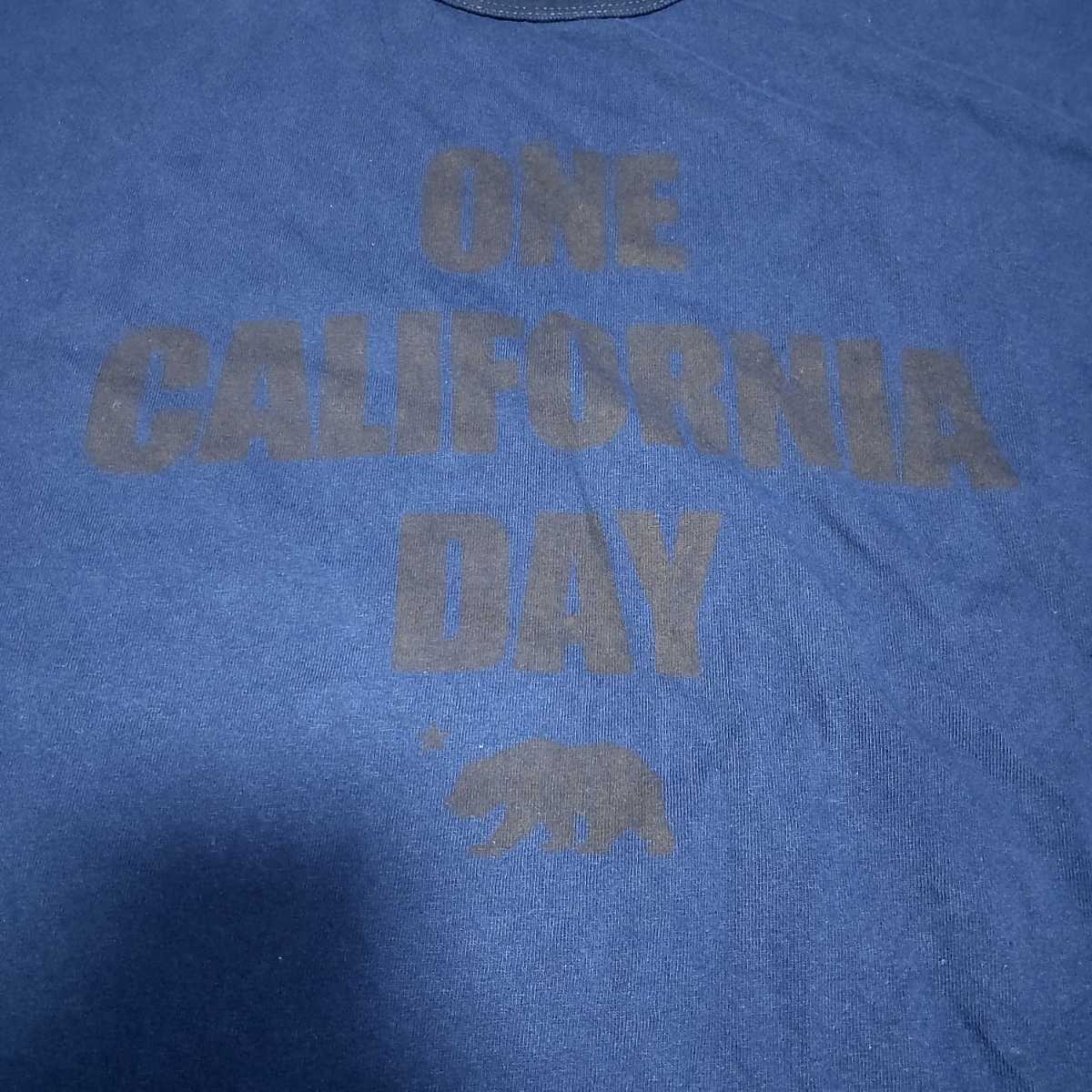 未使用品 インディゴ染めTシャツ ONE CALIFORNIA DAY ワンカリフォルニアデイ 製品染め メンズL_画像3