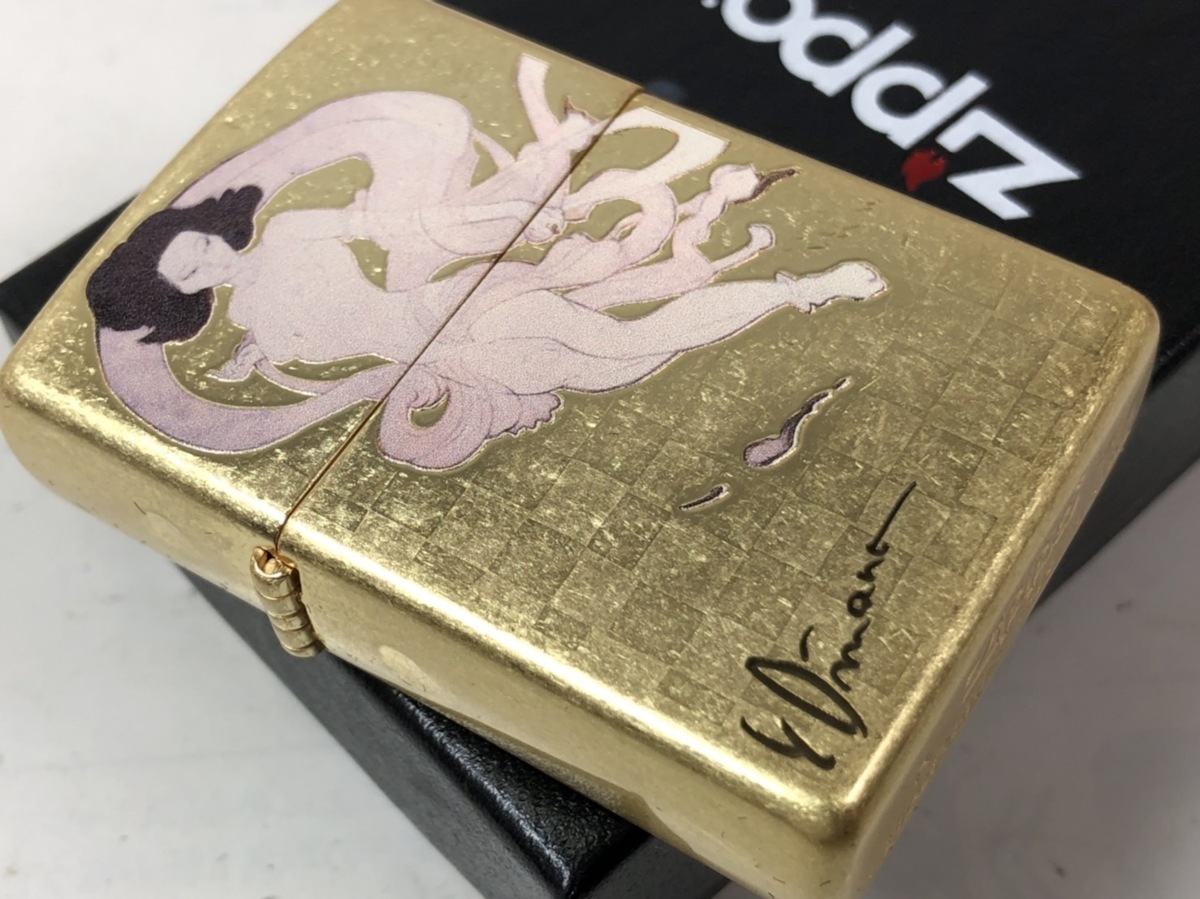 Zippo ジッポー雷神 天女 / ライジン 天野喜孝 金箔風 両面/新品 送料無料_画像4