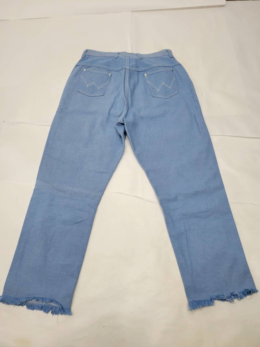 良好 70s USA製 misses Wrangler ミセス ラングラー カラーデニムパンツ 20 w32 水色 青 グリッパージッパー gripperzipper 70年代_画像2