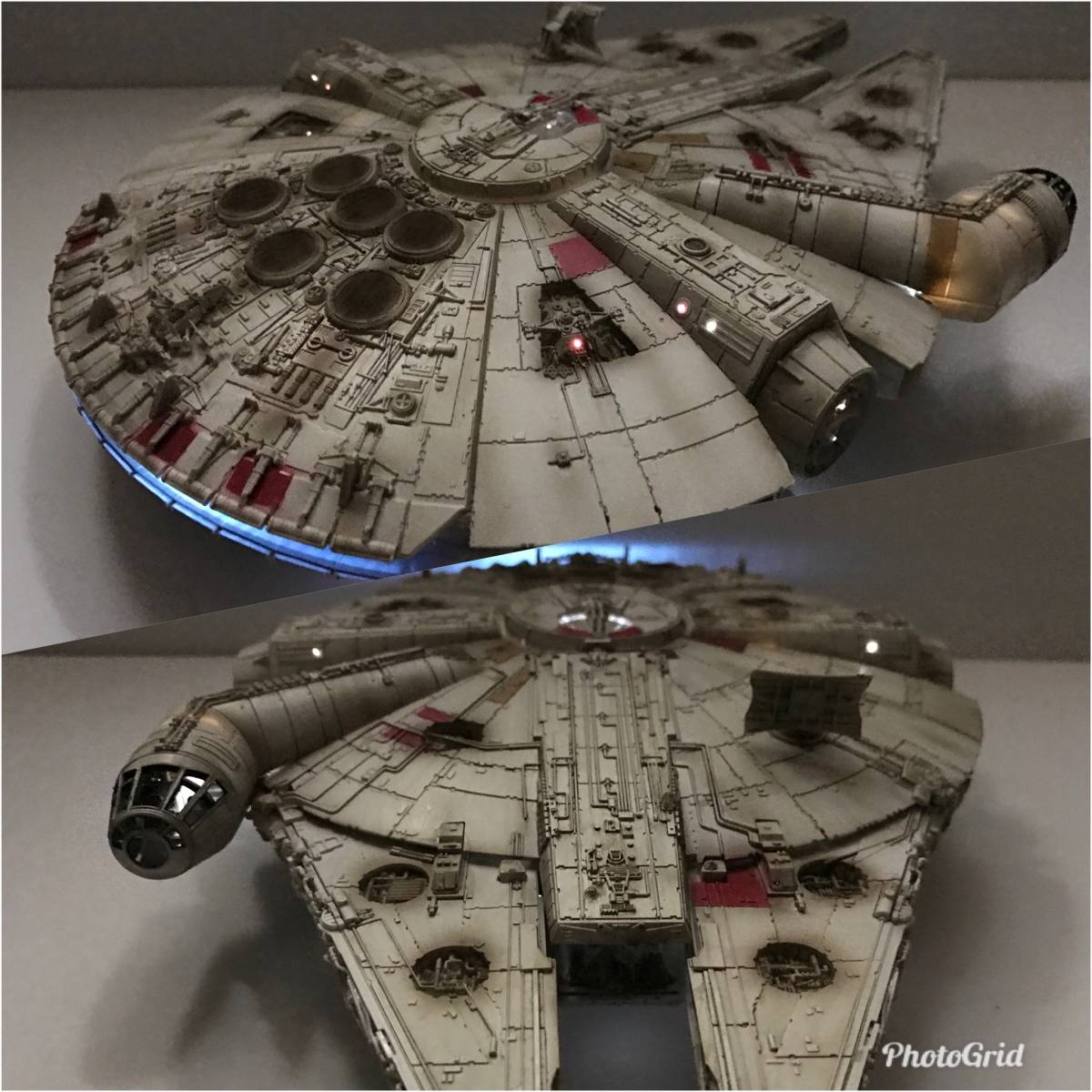 バンダイ 1/144 ミレニアム ファルコン 塗装完成品 LED 光ファイバー