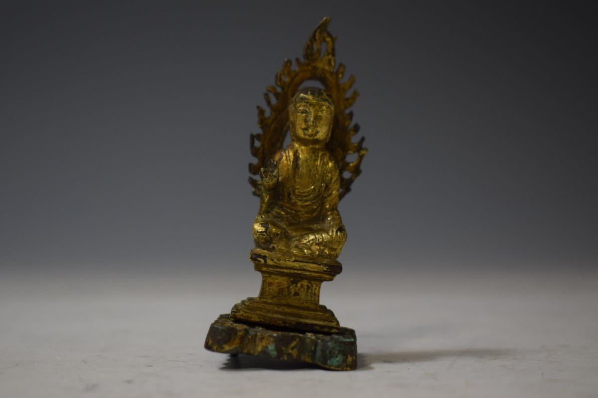 超美品超美品仏教美術 仏像 銅製 鍍金 置物 骨董 アンティーク 工芸品
