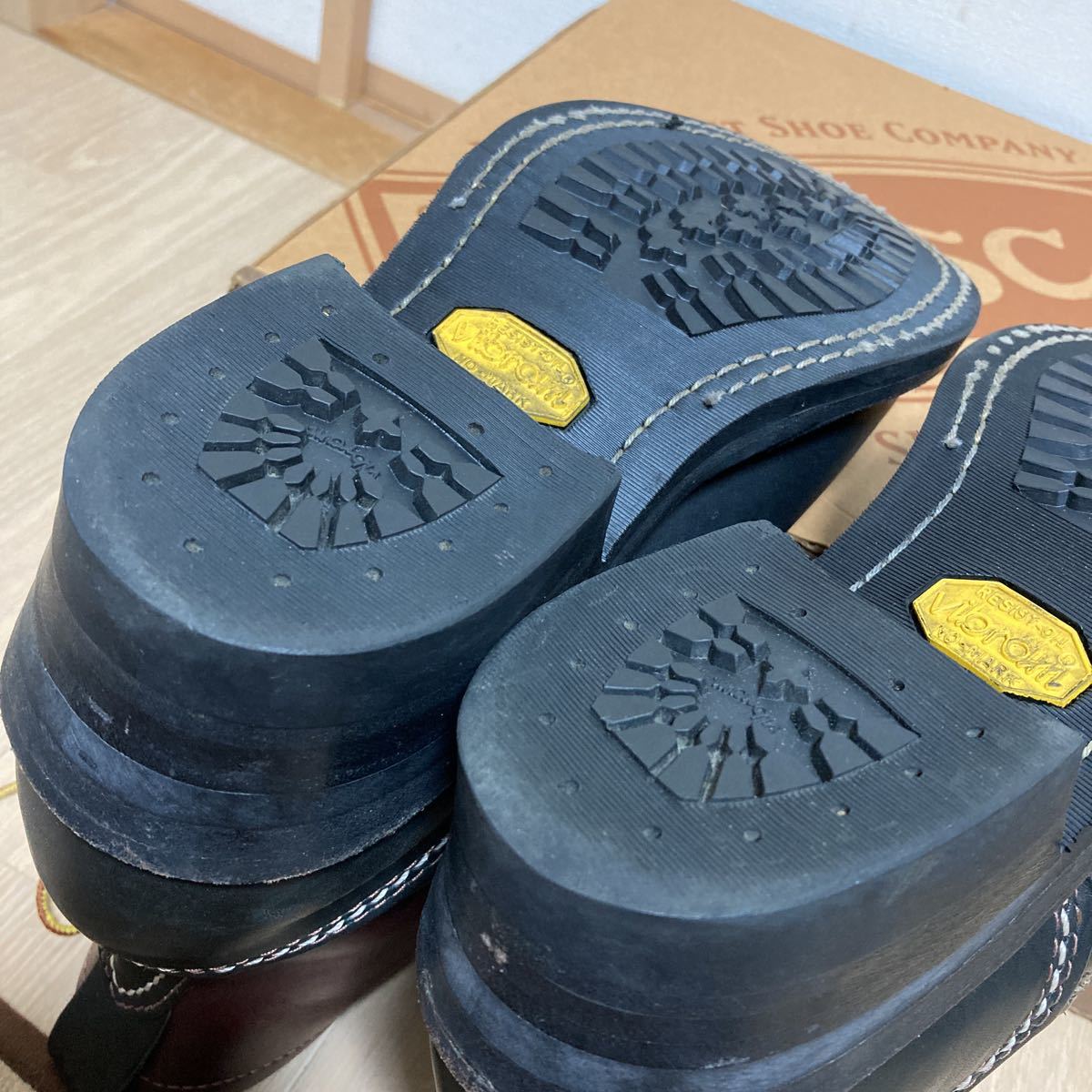 【美品】Wesco Custom Jobmaster ウエスコ カスタムジョブマスター ツートーン ブラック×バーガンディー サイズ9.5EE 27.5cm BKBGD108430_画像9