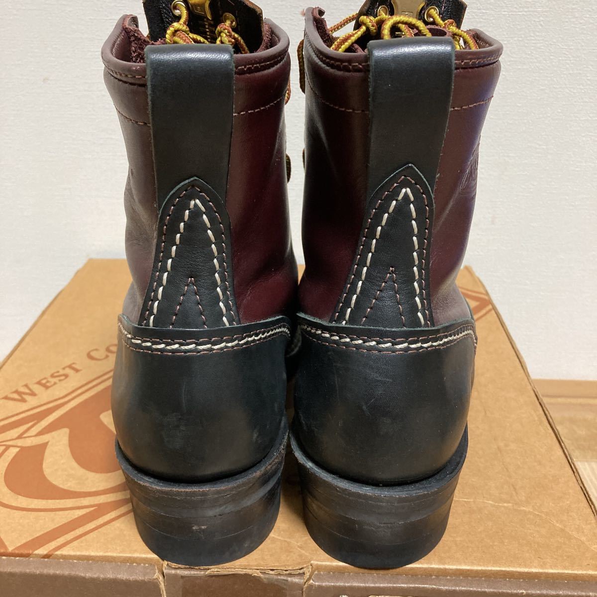 【美品】Wesco Custom Jobmaster ウエスコ カスタムジョブマスター ツートーン ブラック×バーガンディー サイズ9.5EE 27.5cm BKBGD108430_画像3