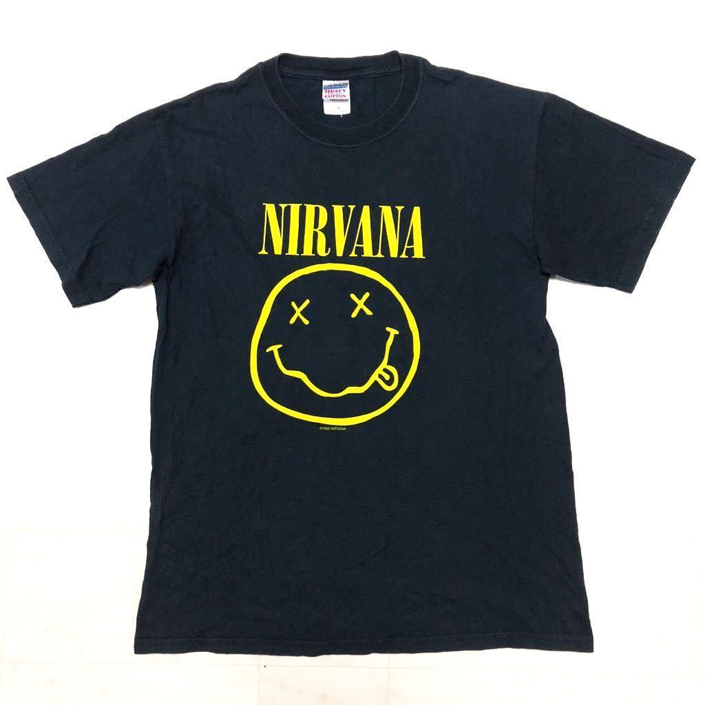 送料360円】90's NIRVANA ニルヴァーナ スマイリーTシャツ 半袖 1992年