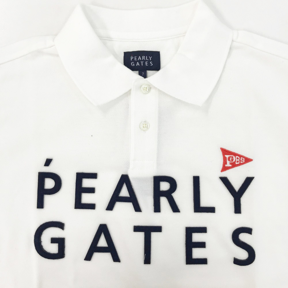 【1円】PEARLY GATES パーリーゲイツ 2020年モデル 半袖ポロシャツ 二段ロゴ ニコちゃん刺繍 ホワイト系 7 [240001737495] ゴルフウェア_画像3