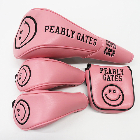 即決】PEARLY GATES パーリーゲイツ ヘッドカバー 4点セット ピンク系