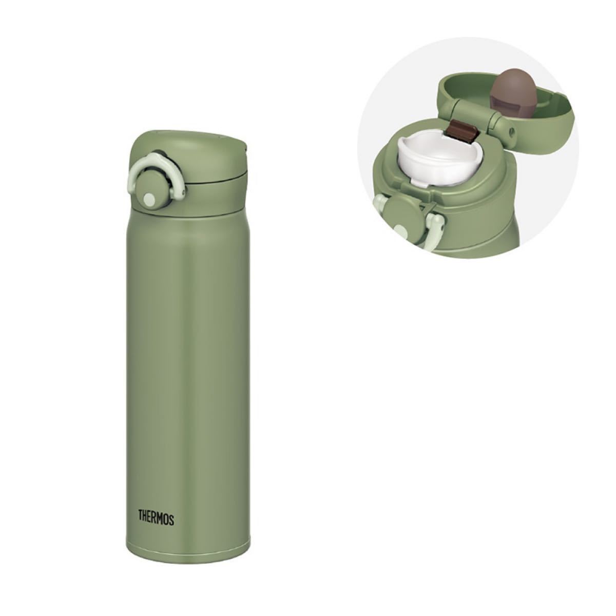 サーモス水筒 真空断熱 ケータイマグ 600ml カーキ新品保温保冷