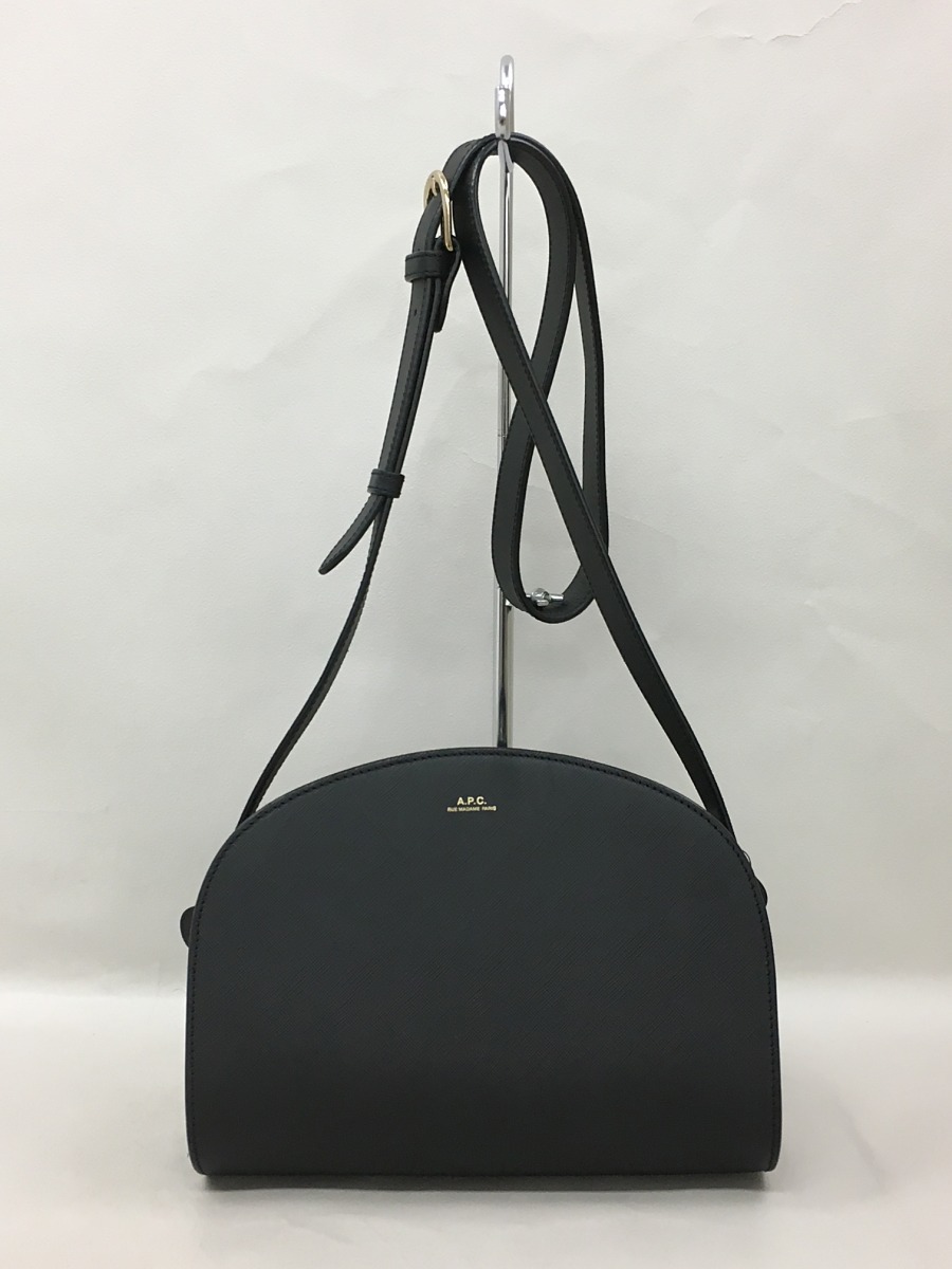 A.P.C.◇ハーフムーン/ショルダーバッグ/レザー/BLK/アーペーセー