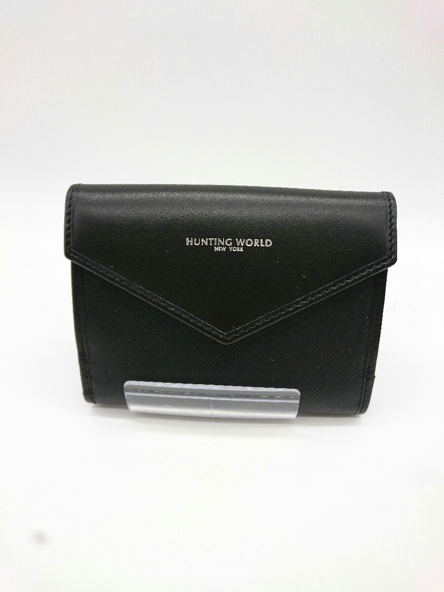 HUNTING WORLD◇2つ折り財布/レザー/BLK/アニマル/メンズ ceratinxd.com