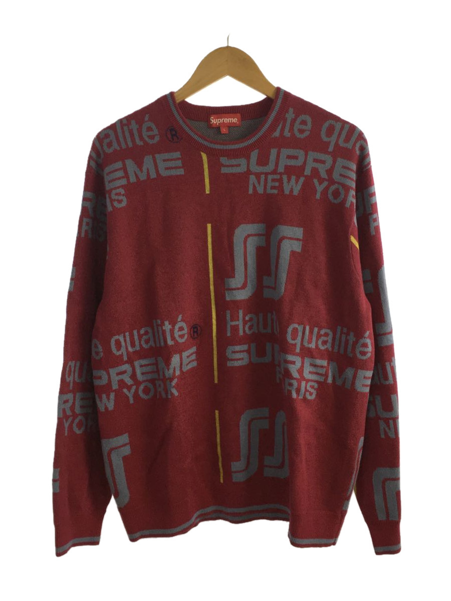 【限定特価】 Supreme◆20ss/qualite sweater/セーター(薄手)/L/コットン/RED Lサイズ