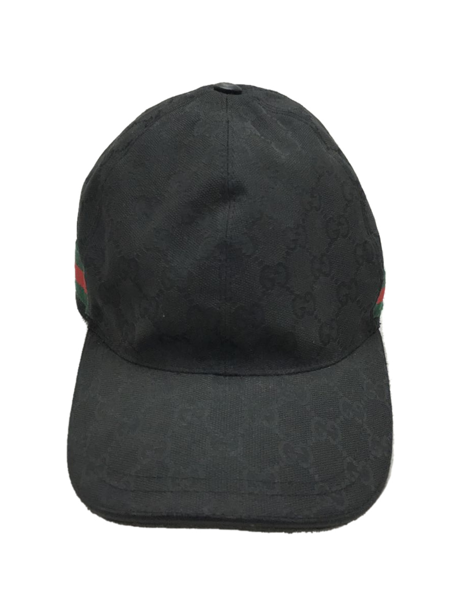 GUCCI◇キャップ/L/キャンバス/BLK ceratinxd.com