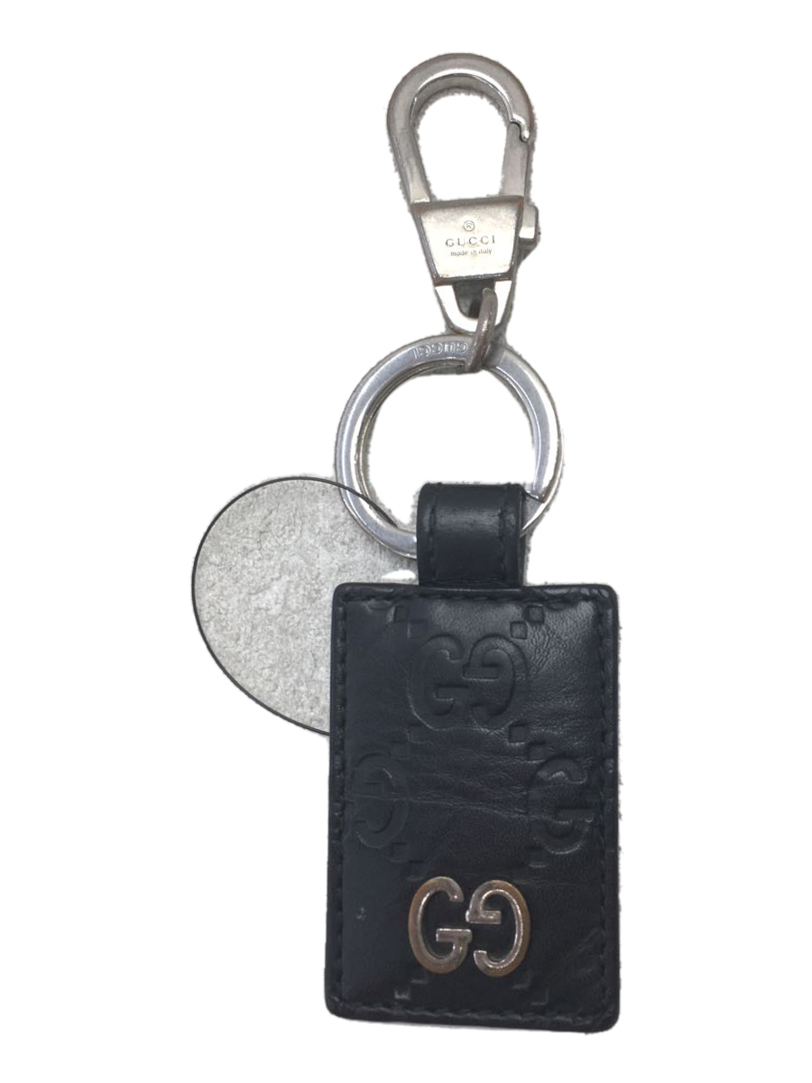 GUCCI◇キーホルダー_グッチシマレザー/レザー/BLK ceratinxd.com