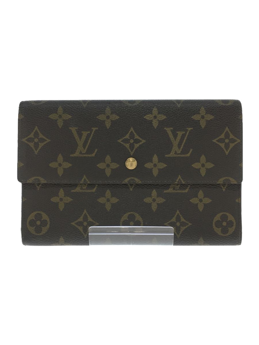 LOUIS VUITTON◆3つ折り財布/レザー/BRW/総柄/ユニセックス/AN0940