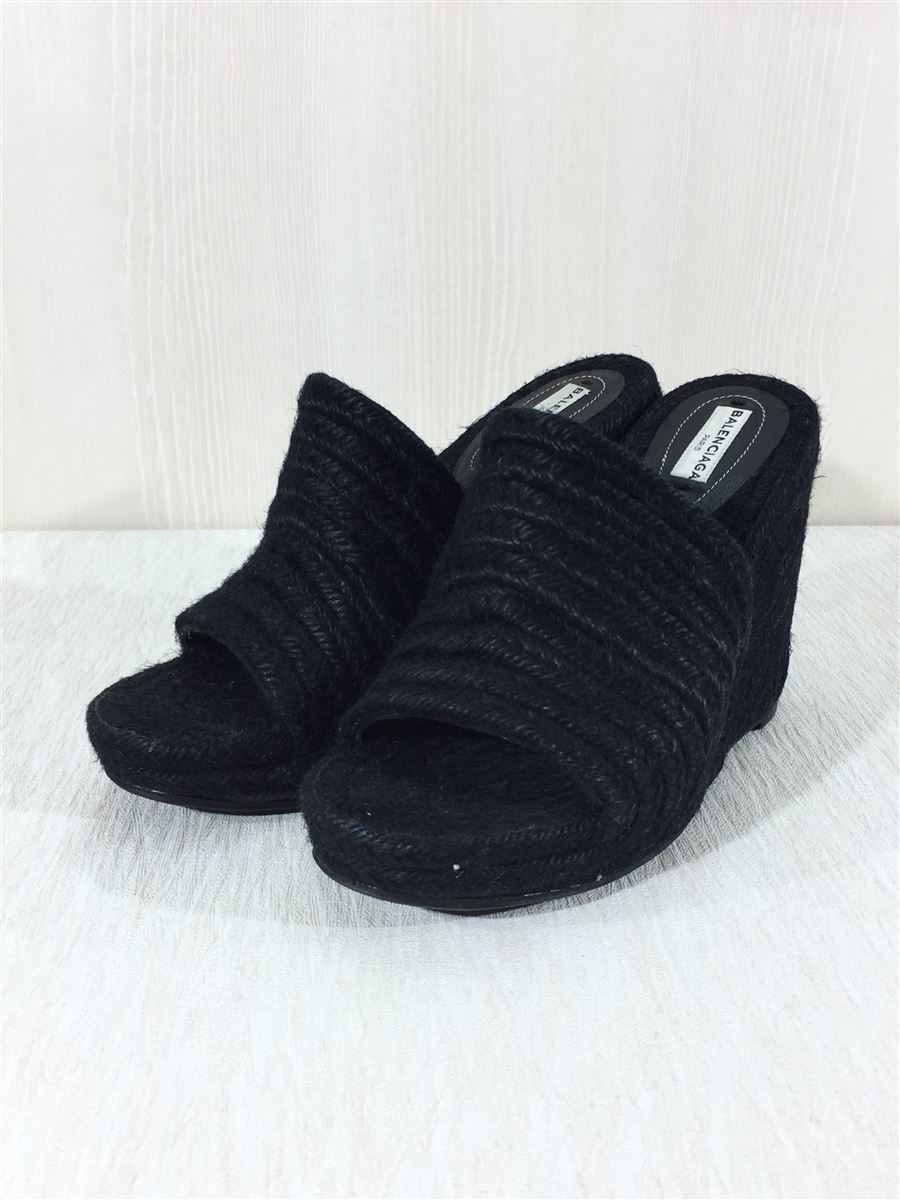 BALENCIAGA◇バレンシアガ/サンダル/38/BLK//ウェッジソール