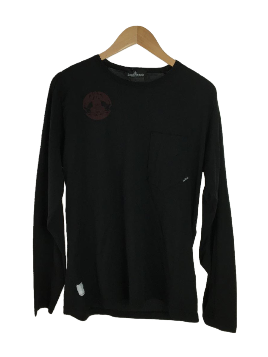 STONE ISLAND◇Shadow Project/長袖Tシャツ/L/コットン/ブラック/無地