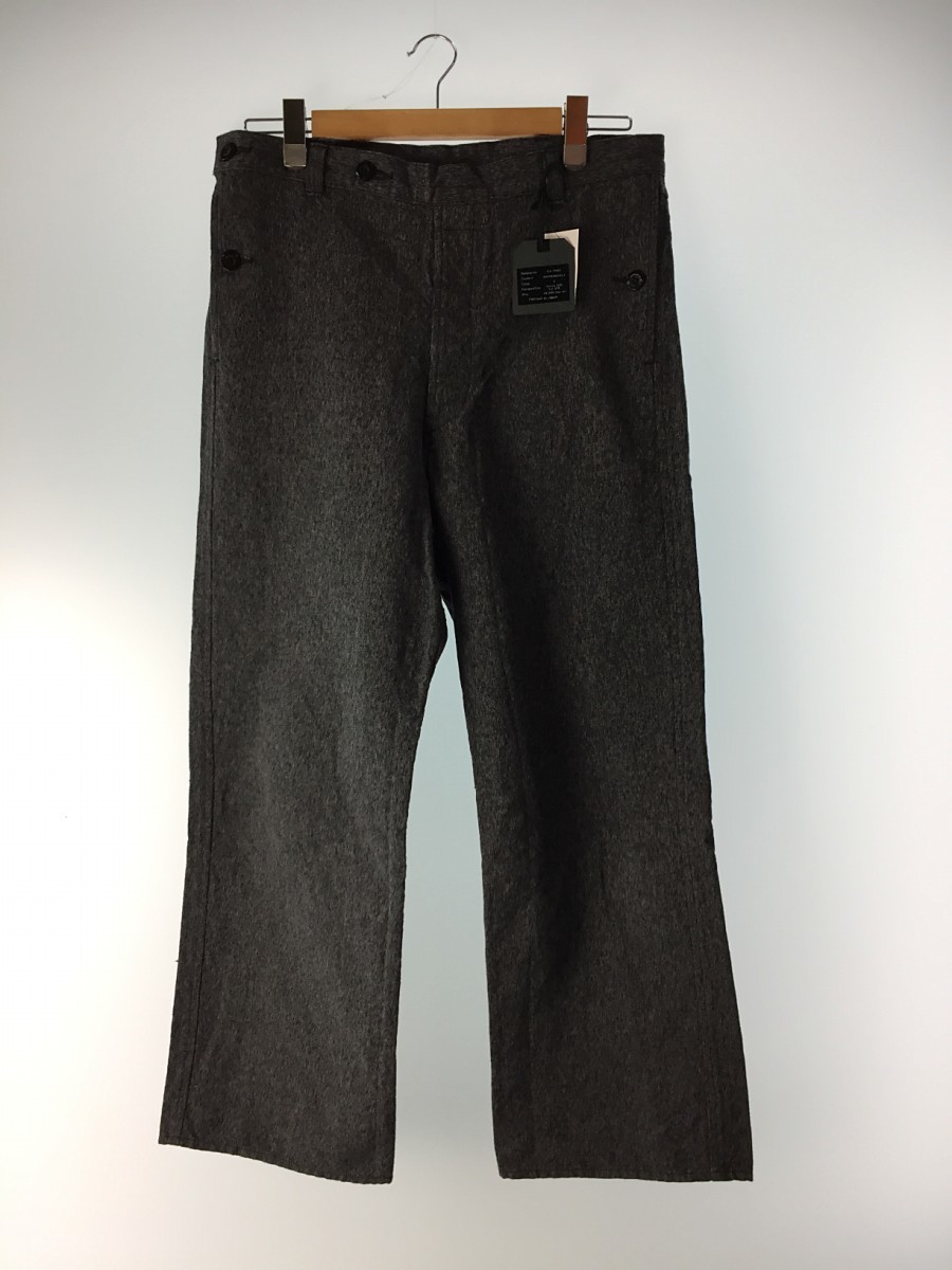 豪華 ウティ OUTIL ワイド パンツ ツータック 製品染め コットン 炭黒