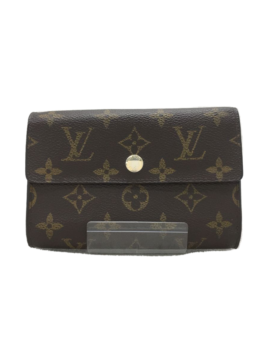 LOUIS VUITTON◆カード用ポケット付財布_モノグラムキャンバス/PVC/BRW/総柄/ユニセックス