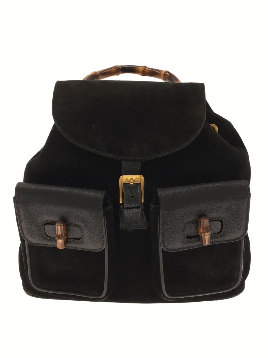 SALE/10%OFF 美品 グッチ リュック オールレザー バンブー ブラック