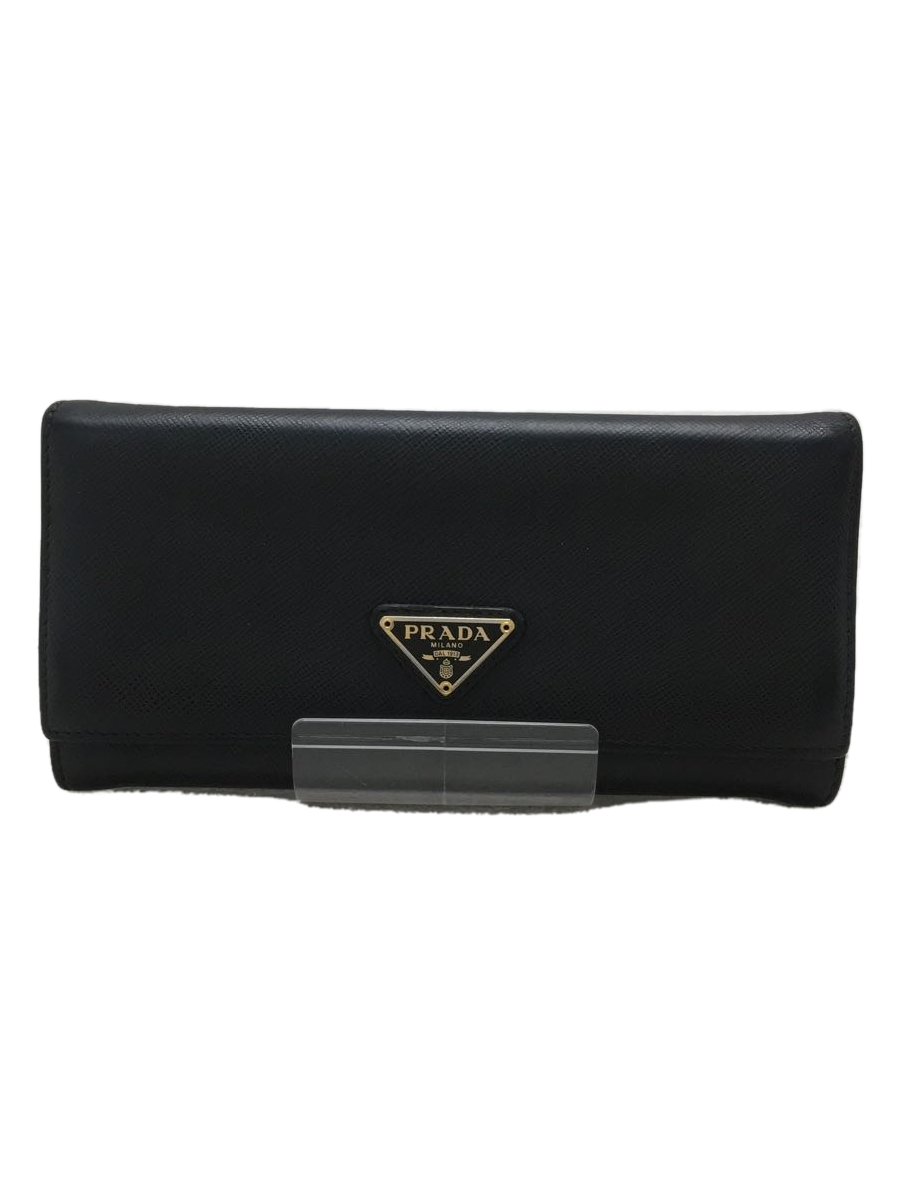 PRADA◇長財布/レザー/BLK/無地/サフィアーノ tritonwp.com