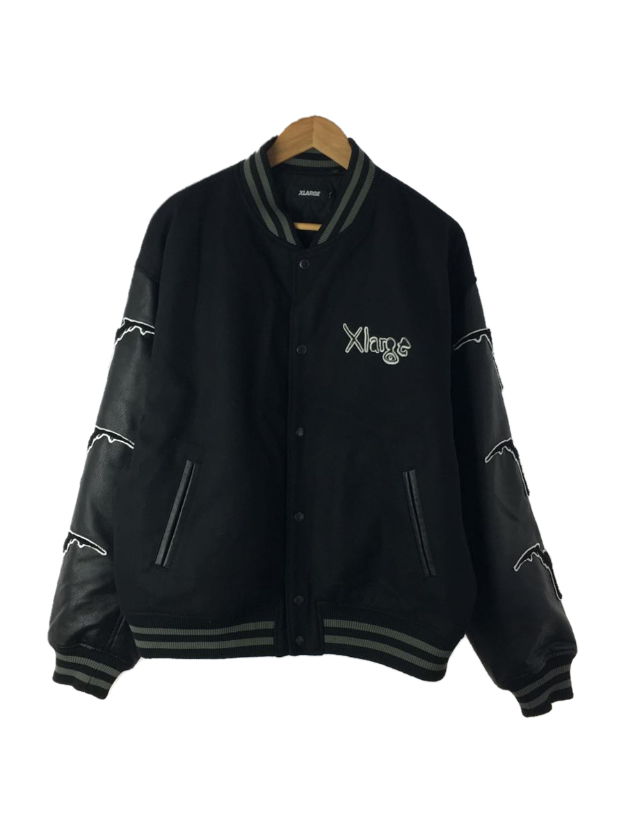 X-LARGE◇スタジャン/エクストララージ/XL/ポリエステル/BLK