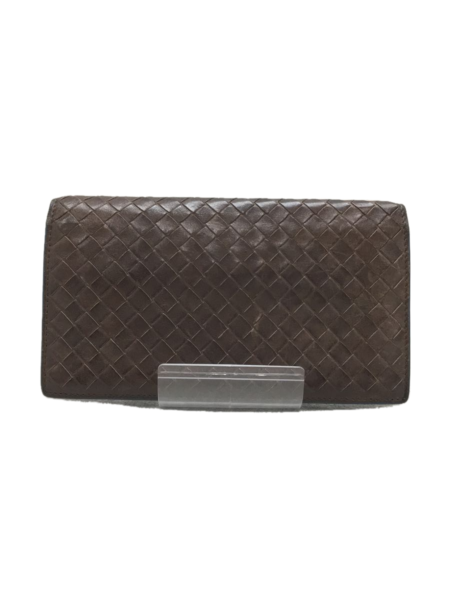BOTTEGA VENETA◇イントレチャート/長財布/レザー/ブラウン/カード収納 ...