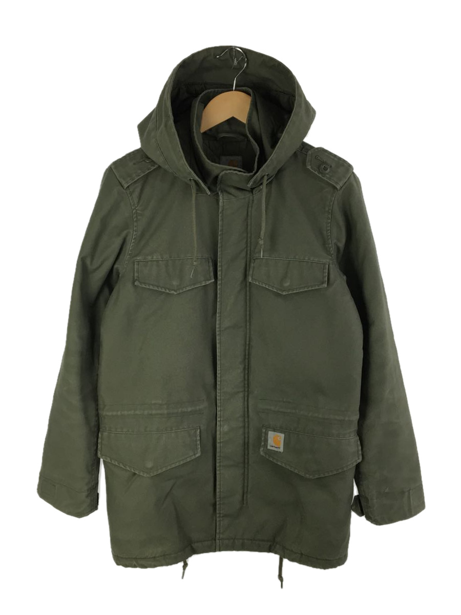 Carhartt◇フーデッドコート/コート/XS/ポリエステル/KHK/無地   www