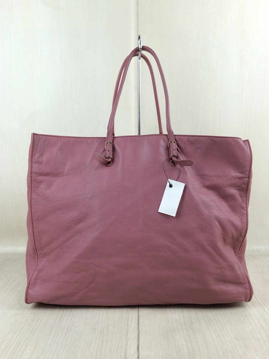 BALENCIAGA◇ザペーパー/236701/トートバッグ/レザー/PNK/バレンシアガ