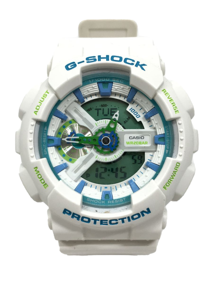 CASIO◇クォーツ腕時計・G-SHOCK/デジアナ/ラバー/WHT/GA-110WG geogis.rs