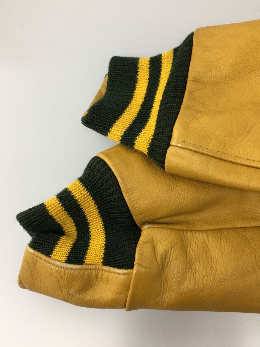 GOLDEN BEAR◇スタジャン/S/ウール/GRN/無地/usa製/レザー袖 | easy
