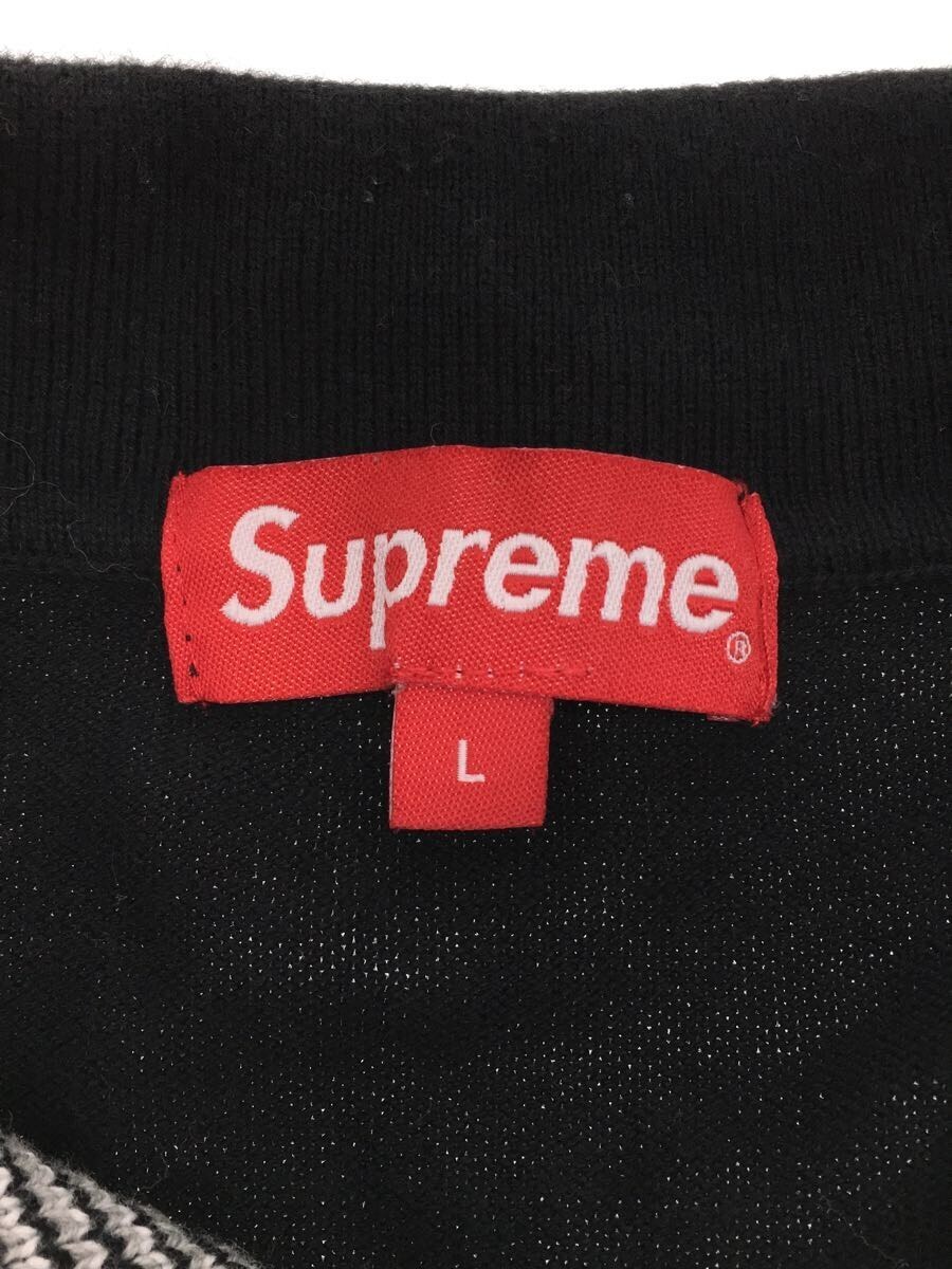 Supreme◇18SS/Plaid Knit Polo/ポロシャツ/L/コットン/BLK