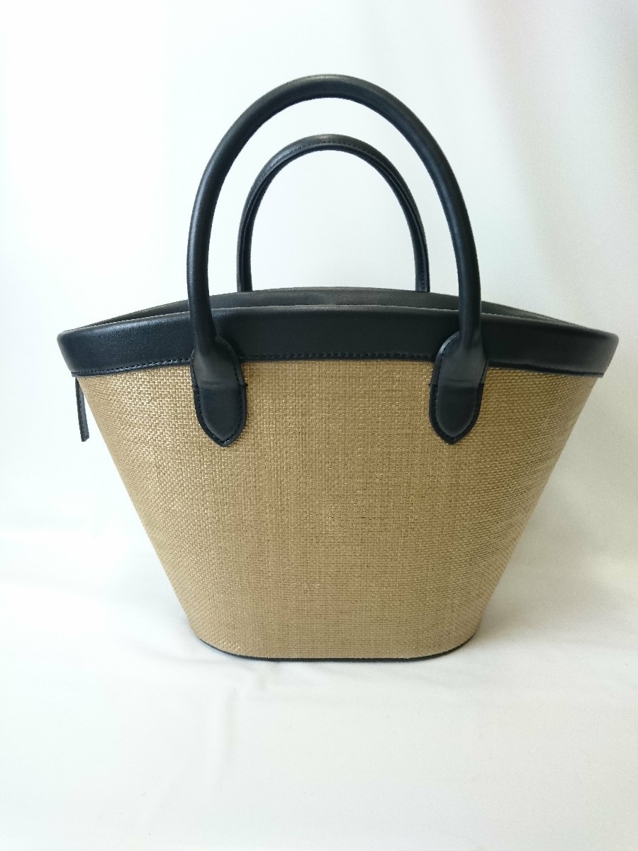トレフォイル 【超美品】VASIC レザーコンビ マルシェミニバッグ かご