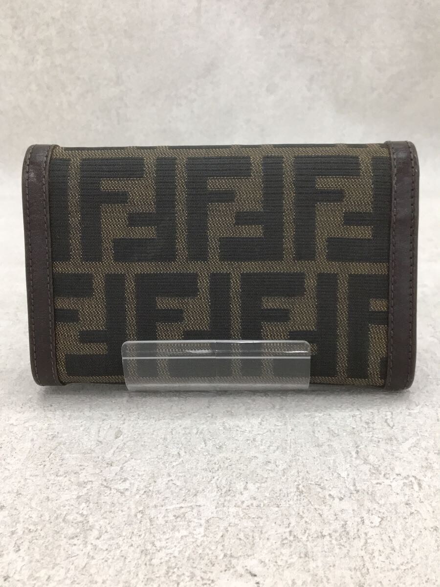 FENDI◇2つ折り財布/レザー/BRW/ズッカ柄/内側汚れ/角擦れ - www