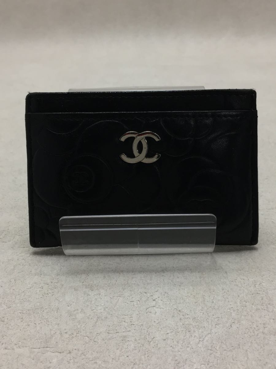 CHANEL◇カードケース_カメリア_ココマーク_ラムスキン/ヘンプ