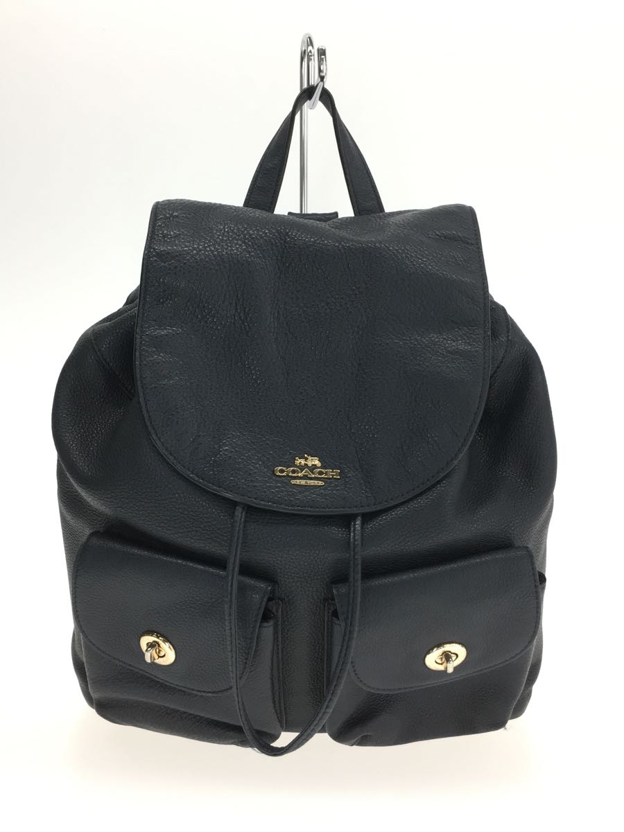 COACH /コーチ レザーリュック ターンロック ネイビー F37410-