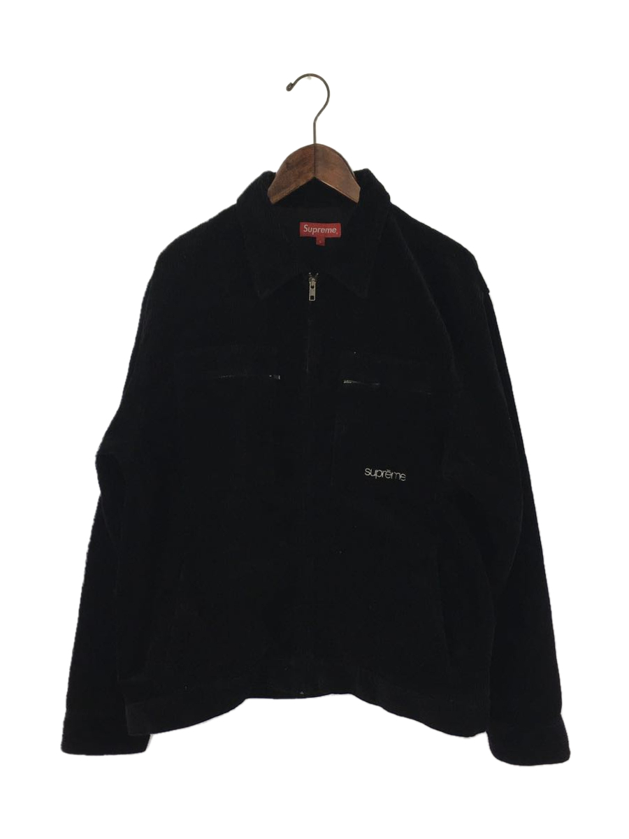 Supreme◇21AW/Corduroy Zip Jacket/ジャケット/L/コットン/BLK/無地