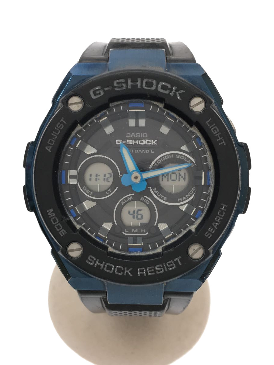 CASIO◇ソーラー腕時計・G-SHOCK/デジアナ/ラバー/BLK/GST-W300G-1A2JF