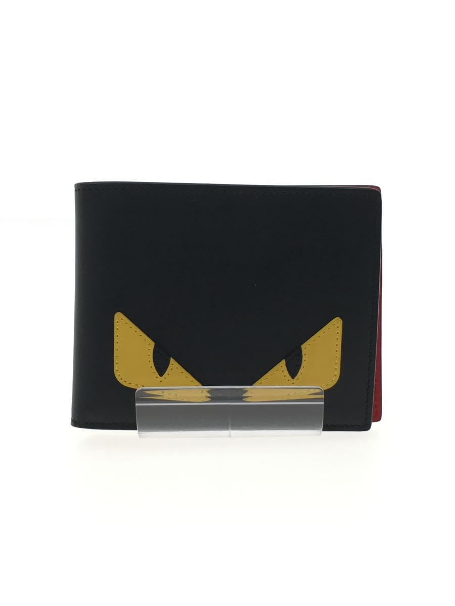 FENDI◇7M0001-O73/2つ折り財布/BLK/RED/モンスターOCCHI折小銭付