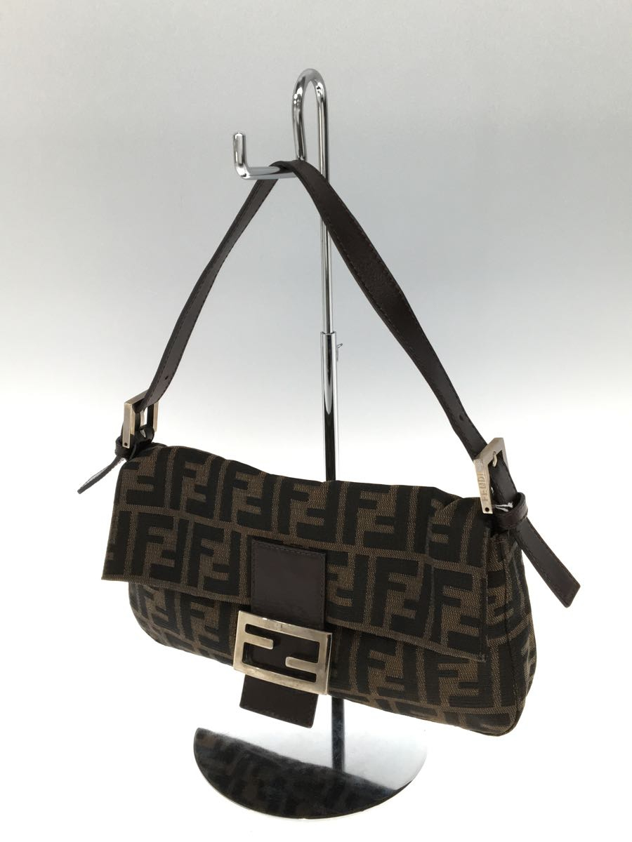 FENDI◇ズッカ柄/フロントフラップ/ミニハンドバッグ/ブラウン/茶色