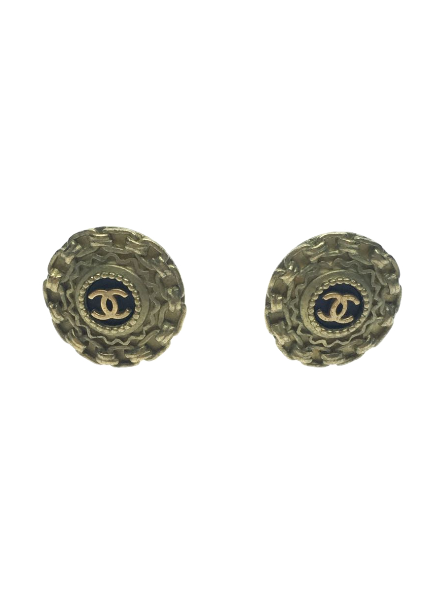 CHANEL◇ココマークラウンドイヤリング/イヤリング/-/ゴールド