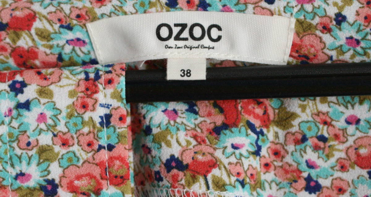 ★436♪オゾック　OZOC　小花柄　半袖　ラップワンピース　サイズ３８　レディース♪_画像8