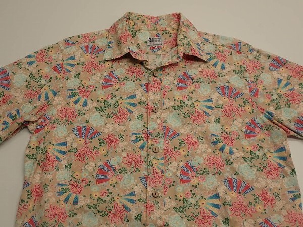  free shipping TK TAKEO KIKUCHI peace pattern shirt *3* tea ke- Takeo Kikuchi / floral print total pattern /22*6*1-12