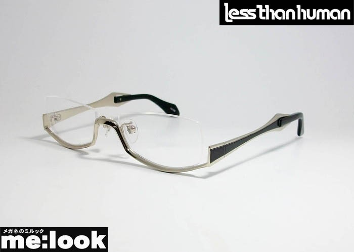 Less than human レスザンヒューマン 眼鏡 メガネ フレーム 8289-1010B サイズ53 度付可 逆ナイロール シルバー ブラック