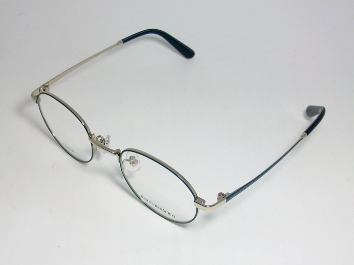 marimekko マリメッコ レディース 女性用 ラウンド 眼鏡 メガネ フレーム 32-0010-3 サイズ46 ネイビー　シルバー_画像3