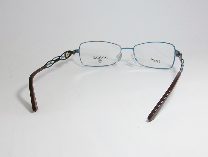 X-ide エクサイド 近未来デザイン 訳あり　眼鏡 メガネ フレーム QIEROSCH-3 度付可　ライトブルー/ブラウン_画像4