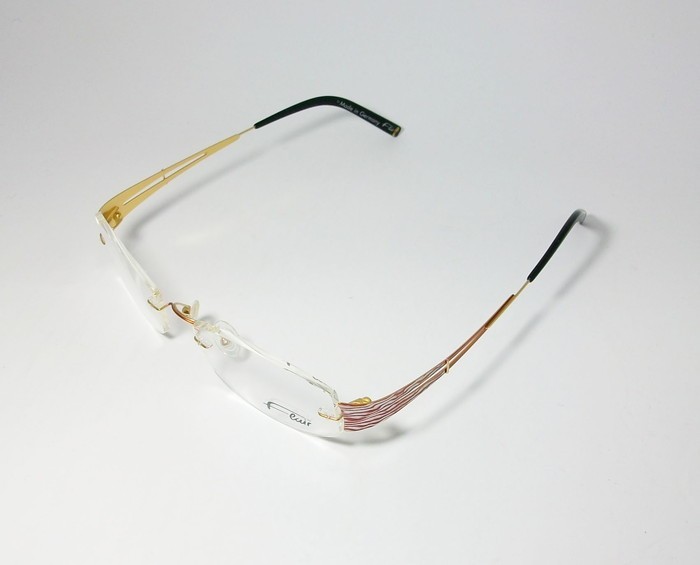 FLAIR フレアー 眼鏡 メガネ フレーム 軽量 メガネ フレーム FLAIR158-504 サイズ51 度付可 ゴールド　レッド 縁なし_画像3