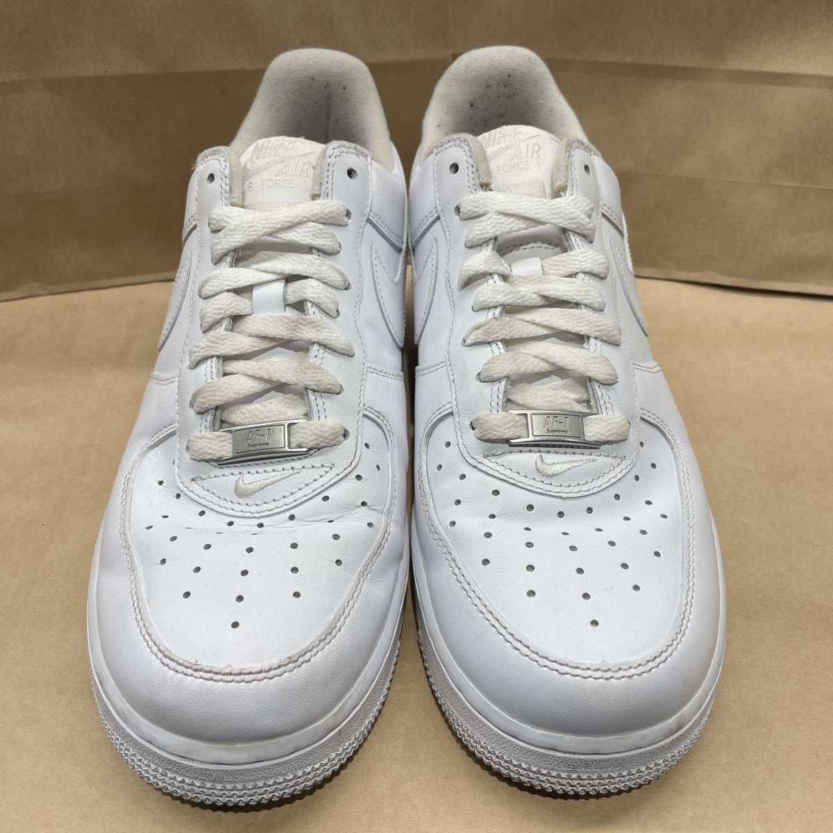 US8 26cm NIKE AIR FORCE 1 LOW SUPREME CU9225-100 WHITE/RED ナイキ