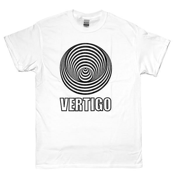 [Mサイズ]Vertigo（ヴァーティゴ）Records レーベル Swirl 渦巻き うずまき ロゴ ロックTシャツ 白_画像1